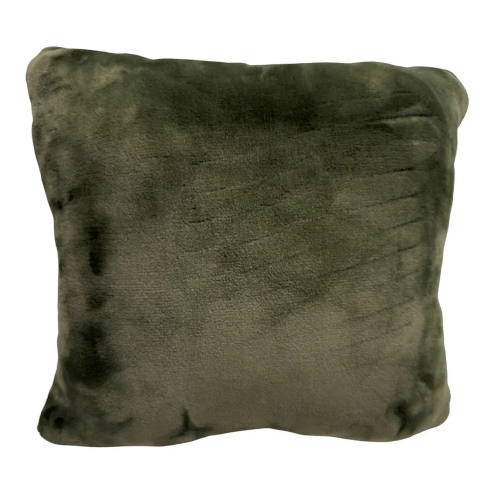 LL Bean Wicked Plush Throw Pillow Cozy Warm Soft 18x18 Forest Green NEW